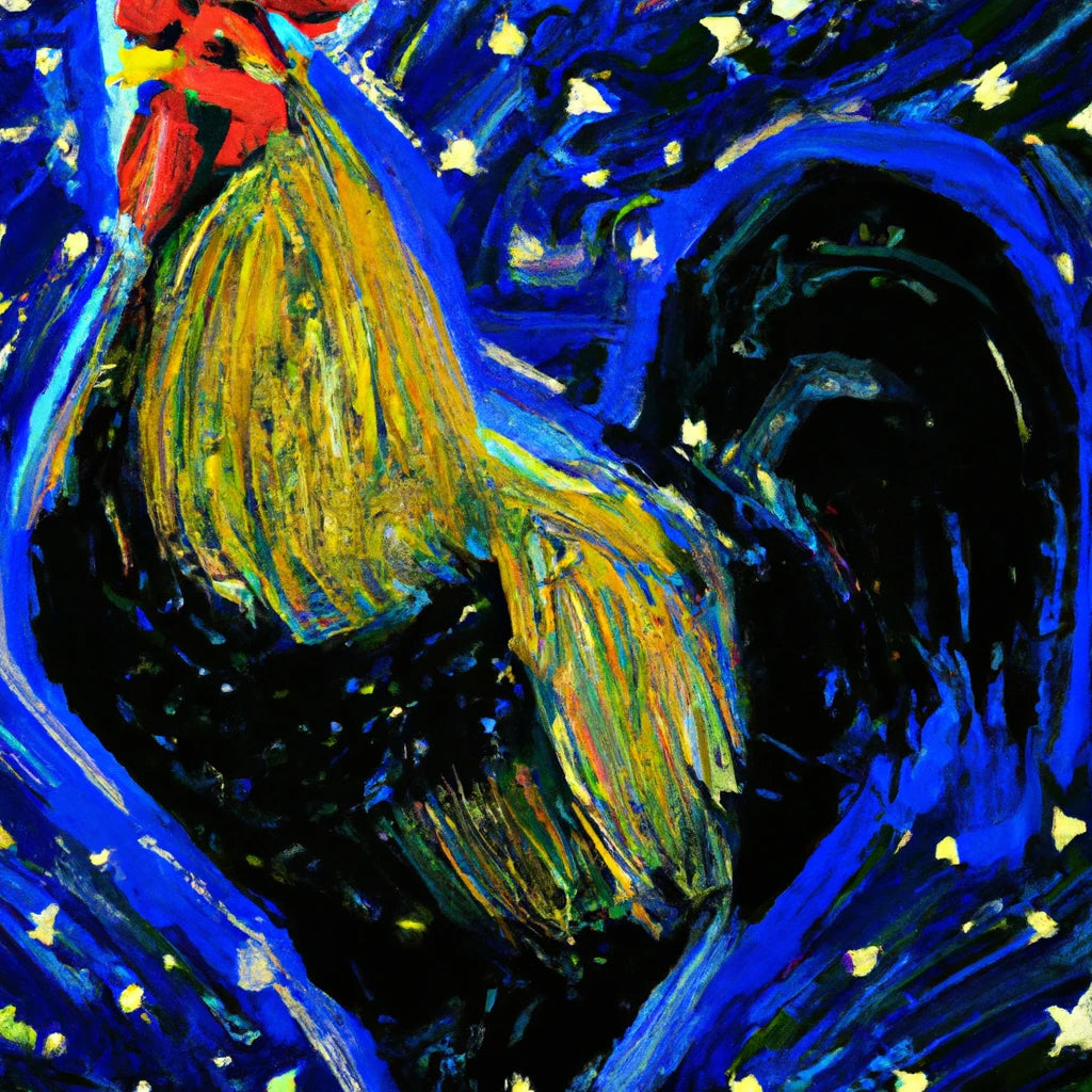 Abstract Chicken in Space Painting II Art Print