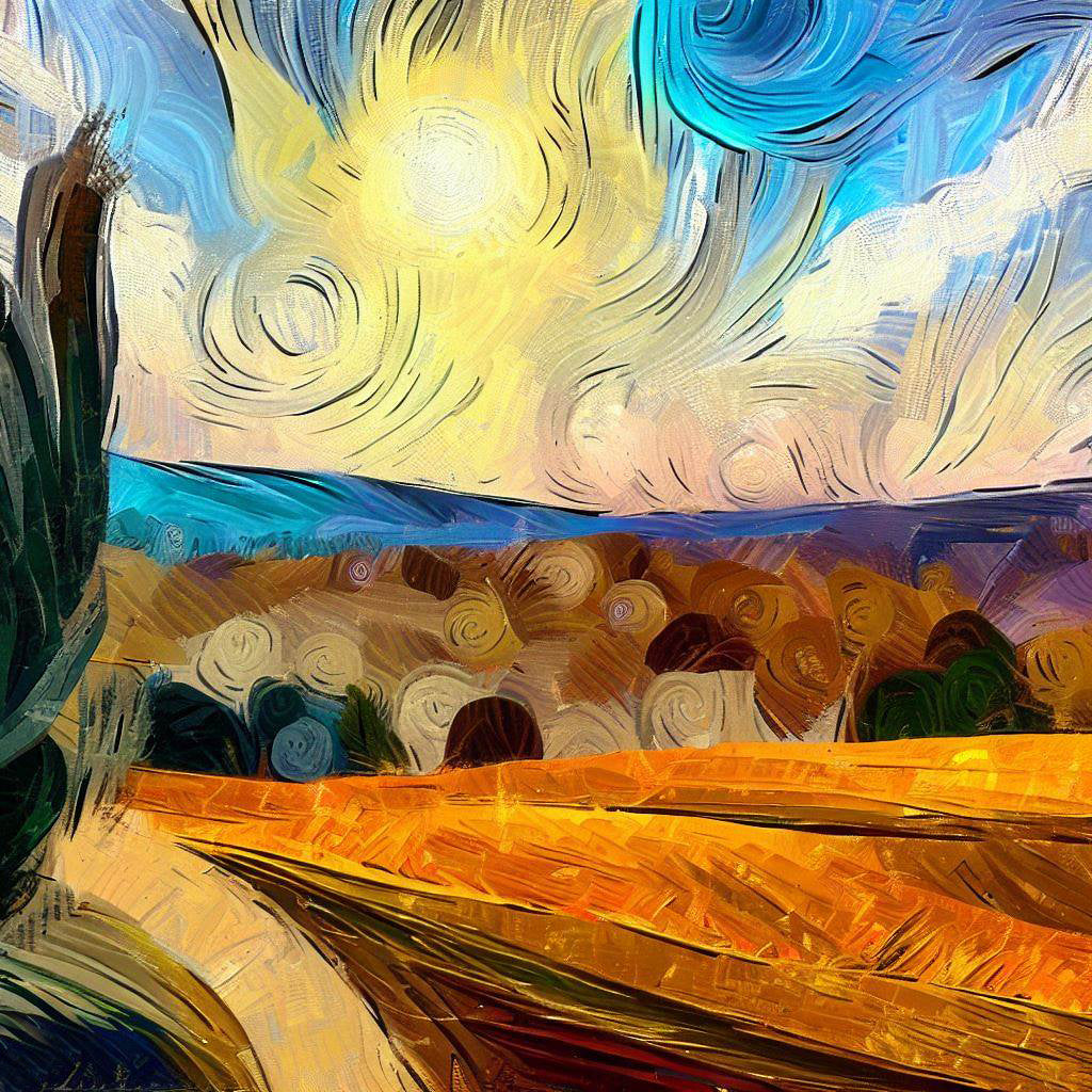 Abstract Sunny Hills Painting II Art Print