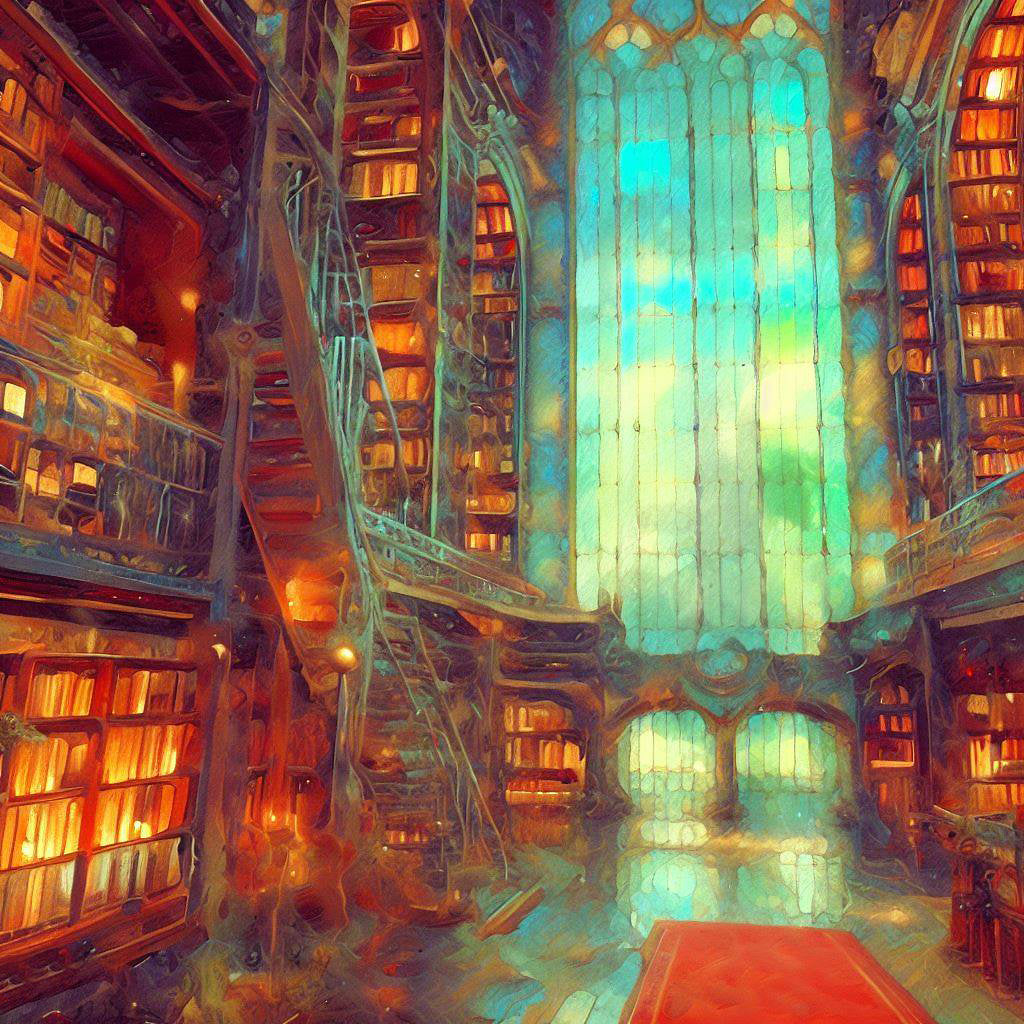 Fantasy Library Abstract Painting Art Print – Keep Calm Collection