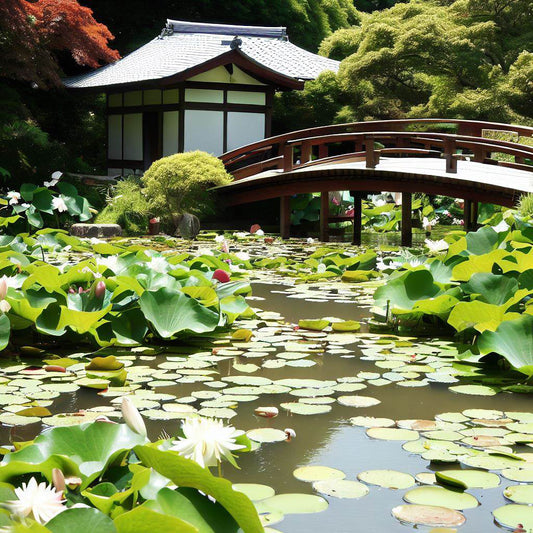 Japanese Garden with Lilypads I Art Print
