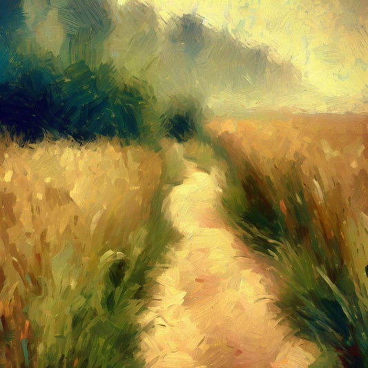 A Walk Through The Fields Oil Painting Art Print