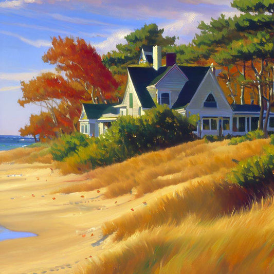 House on The Beach Painting Art Print