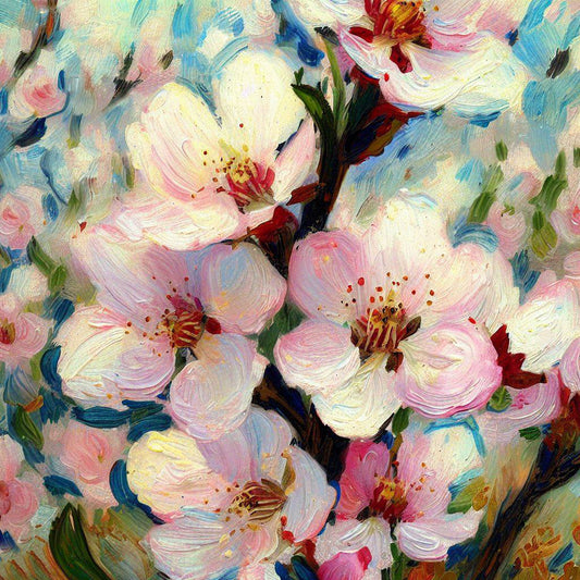 Close Up Cherry Blossoms Painting I Art Print