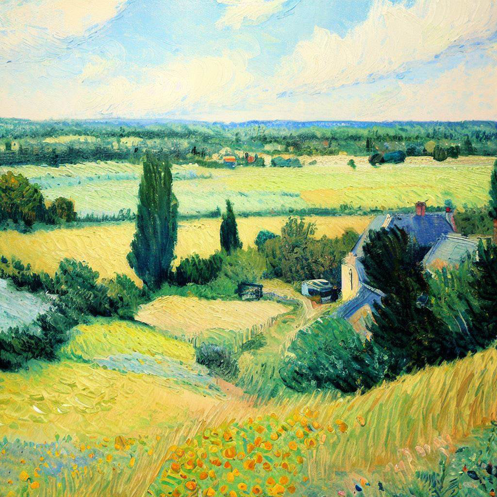Italian Countryside at Midday Painting I Art Print