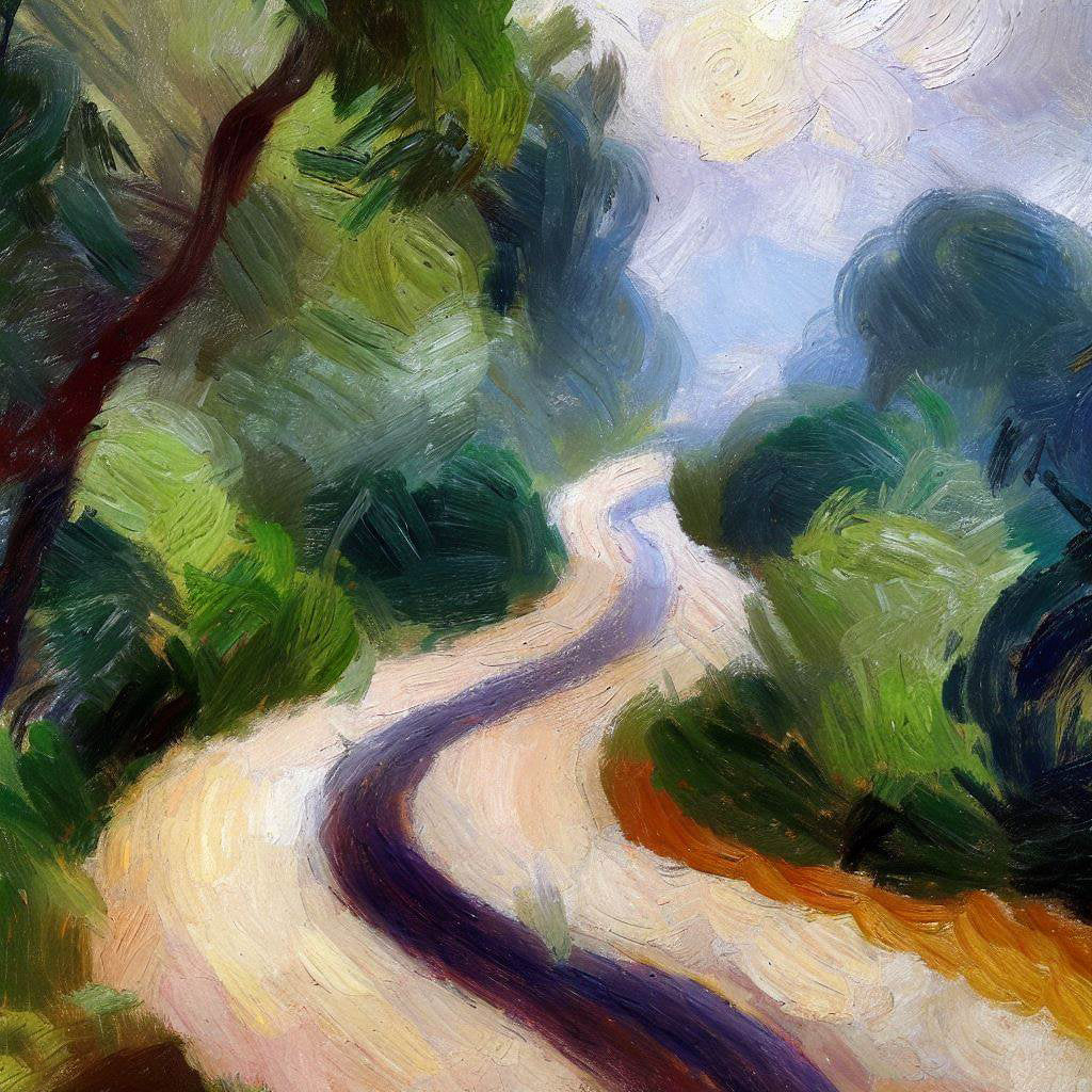 The Winding Road Abstract Painting Art Print