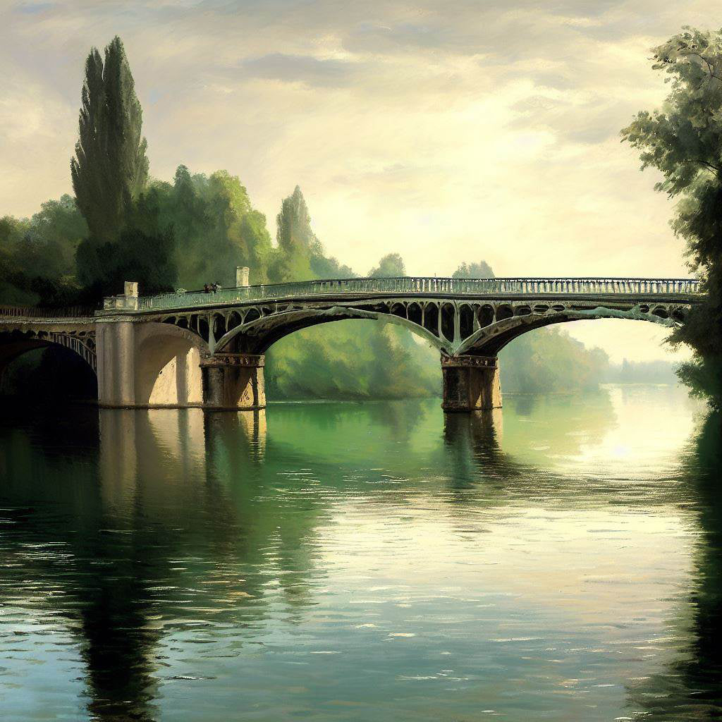 Bridge Over The Marne at Creteil Painting Art Print