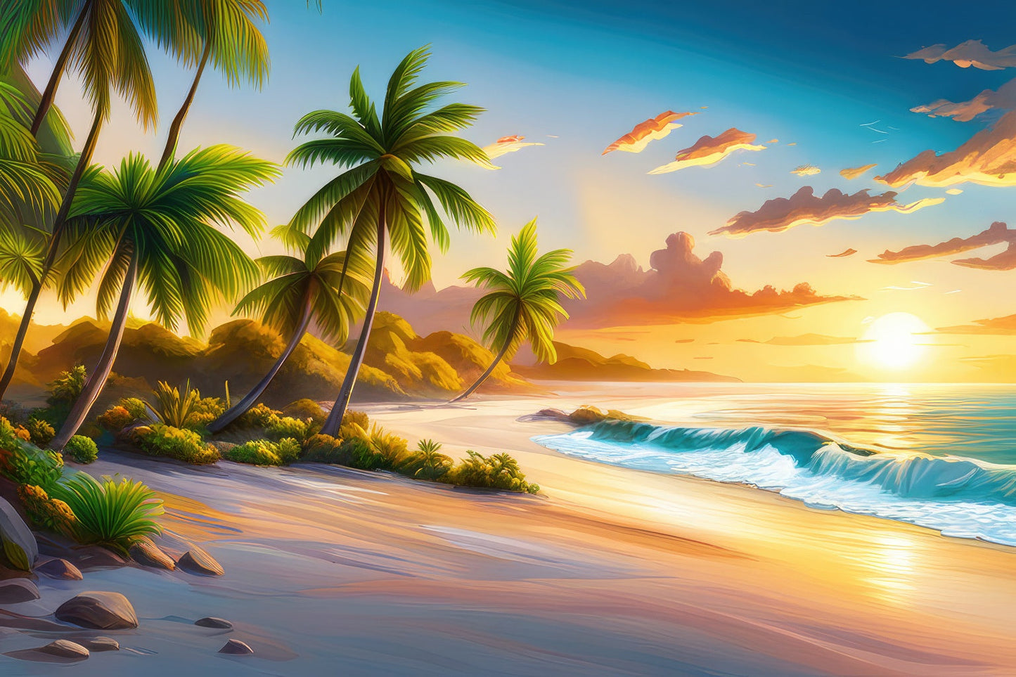 Beach Scene Digital Painting II Art Print