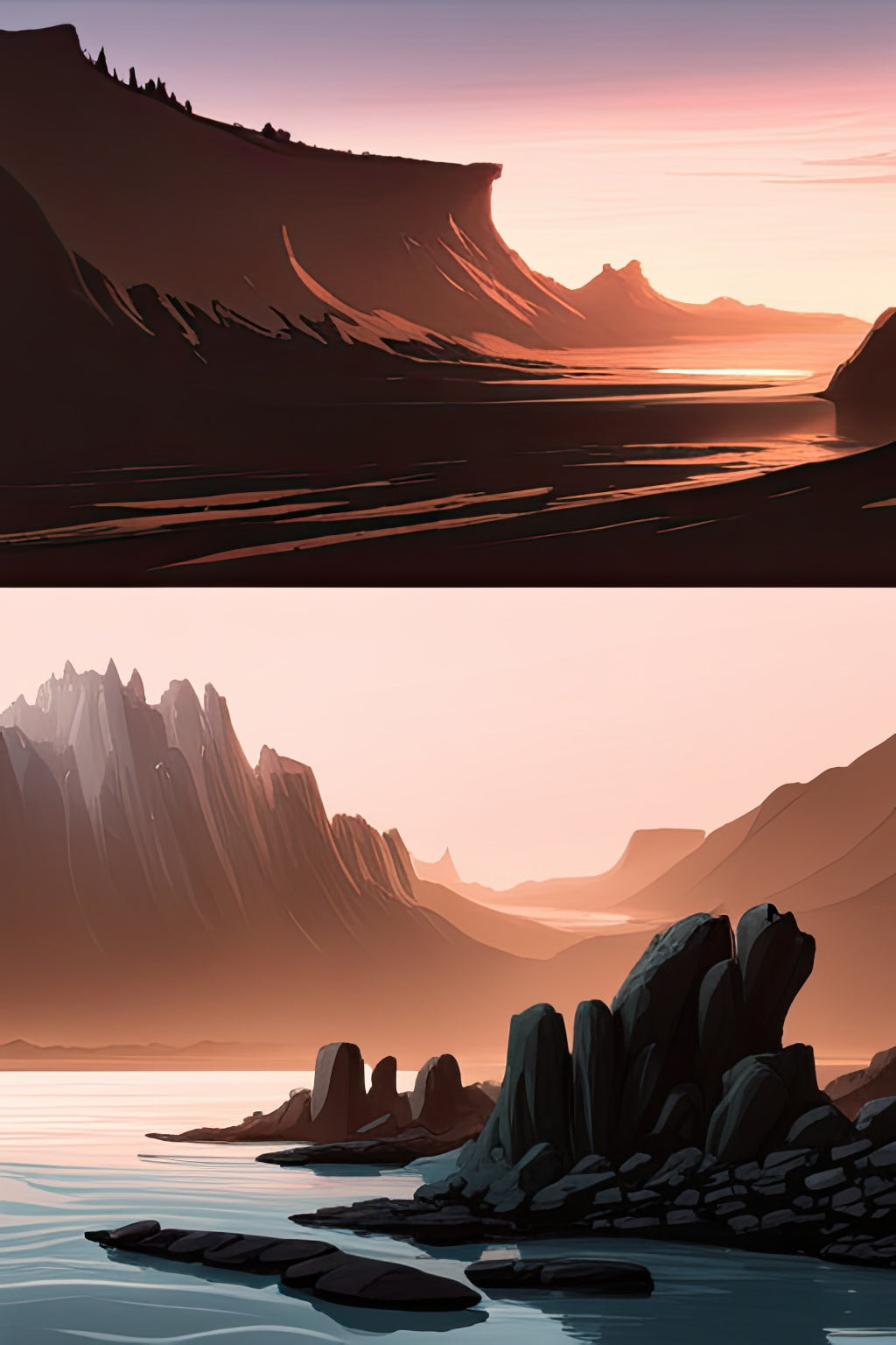 Dual Landscape Concept Art Print