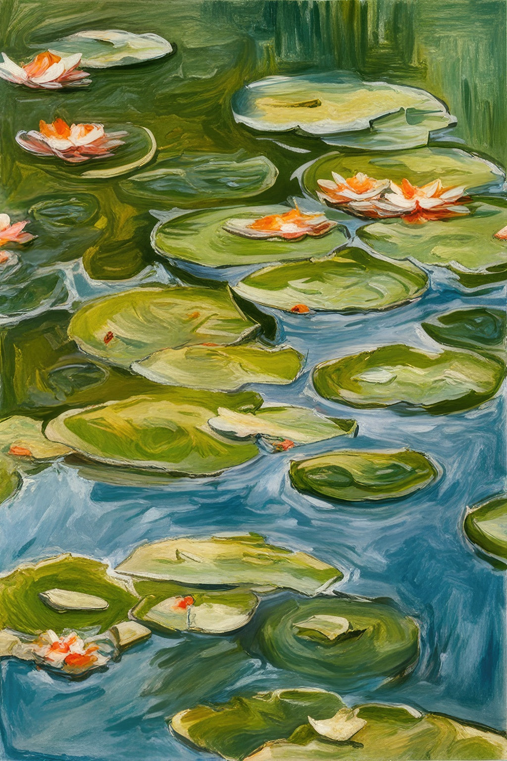 Koi Pond Digital Illustration III Art Print