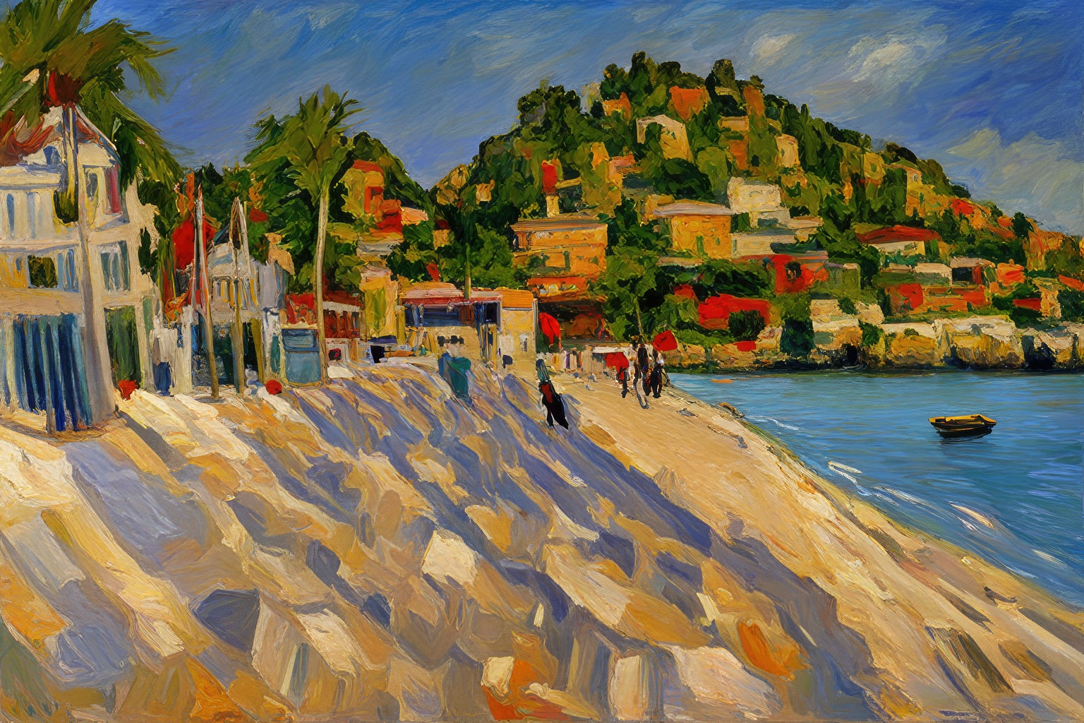 Boardwalk in The City Painting Art Print