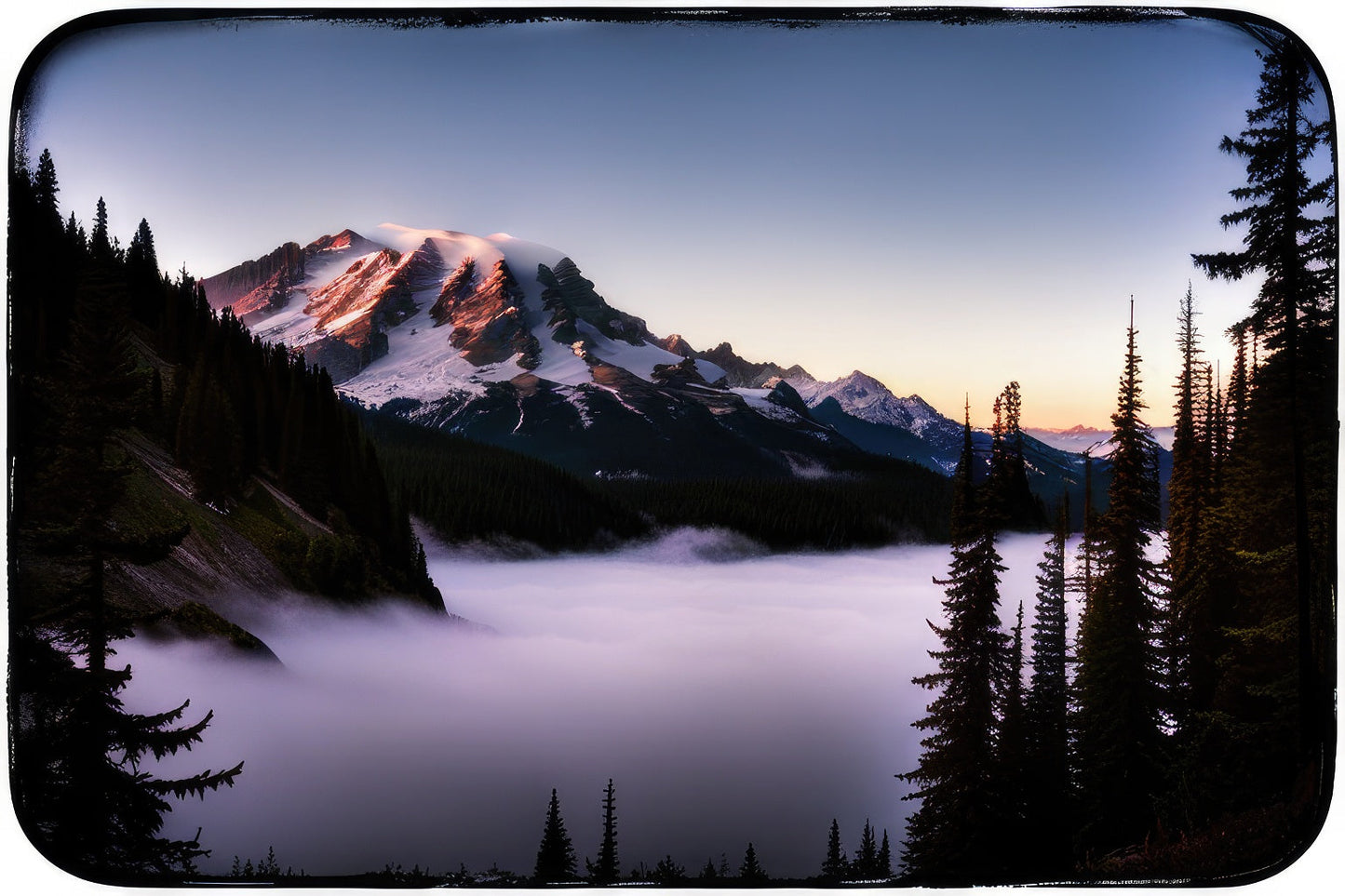 Mount Rainier Scenic Landscape Photo I Art Print