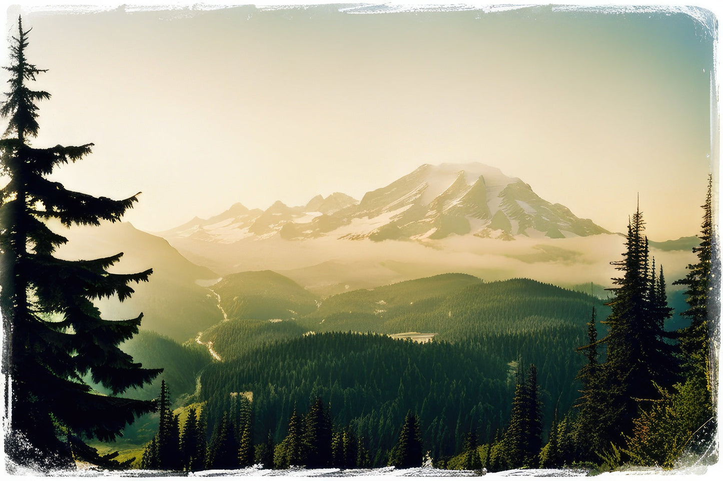 Mount Rainier Scenic Landscape Photo II Art Print