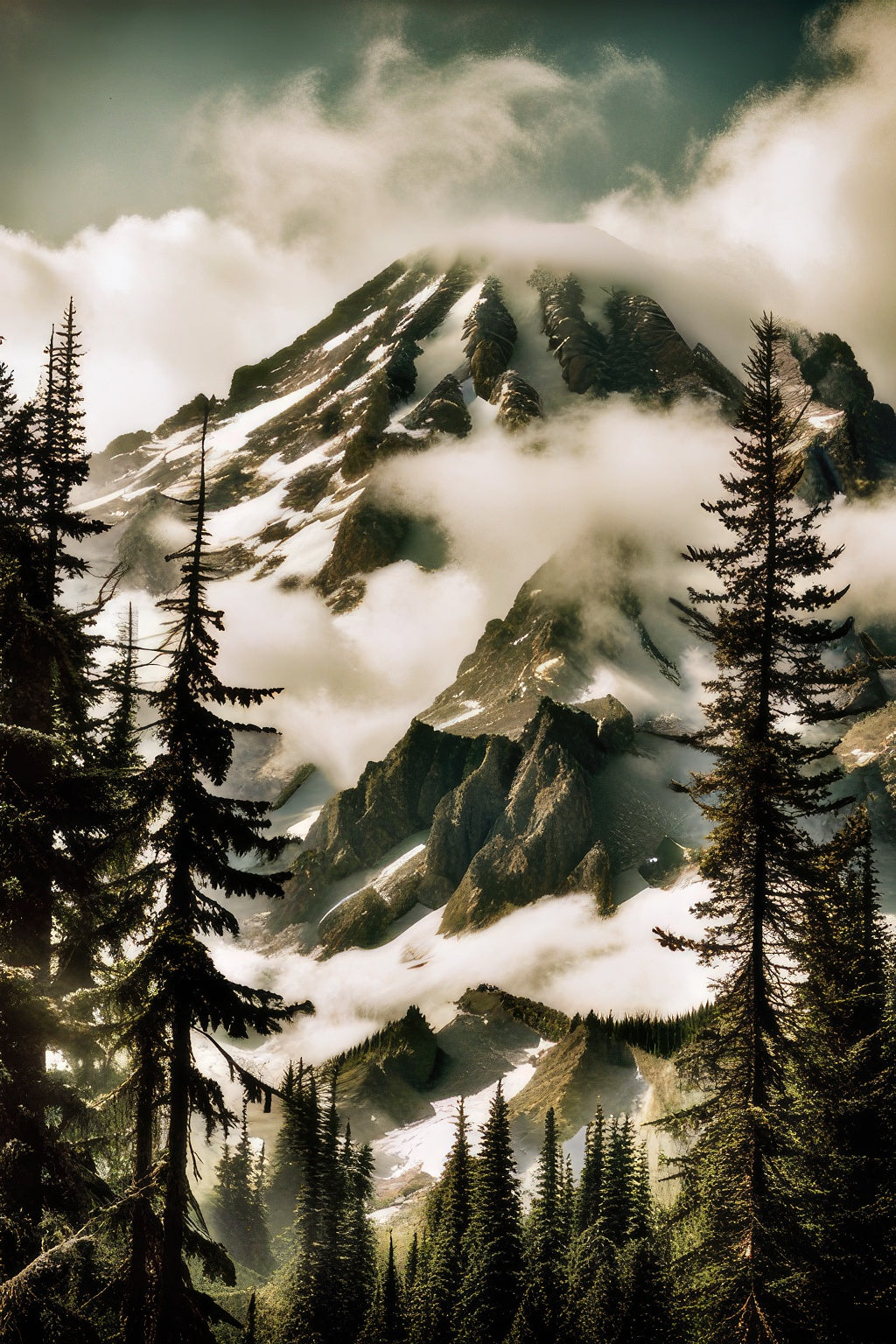 Mount Rainier Scenic Landscape Photo III Art Print