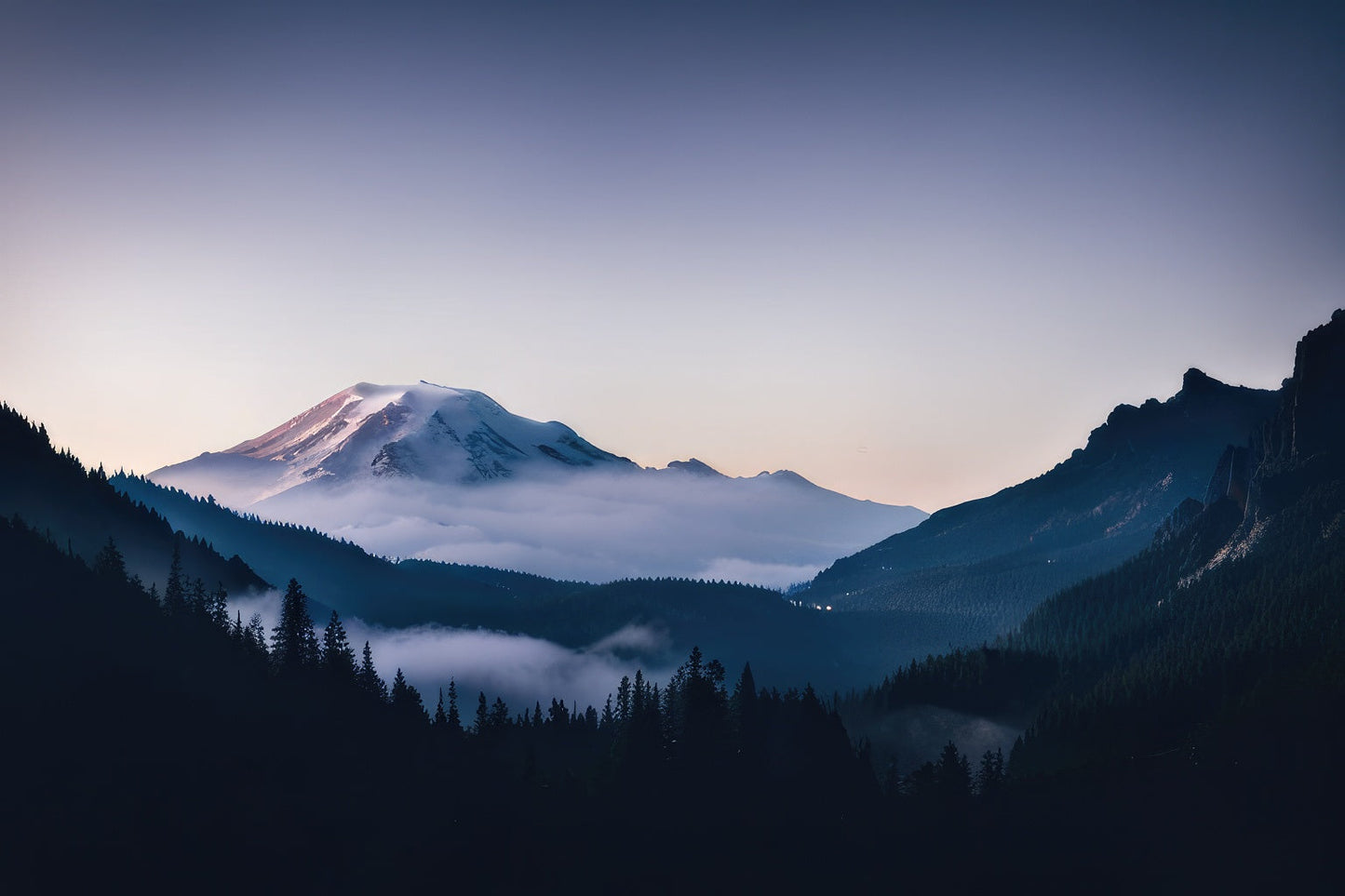 Mount Rainier Scenic Landscape Photo IV Art Print