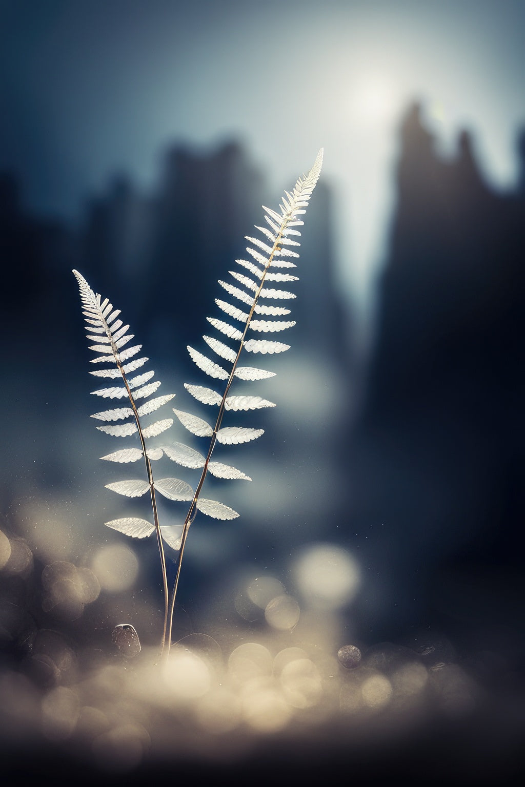 Translucent Fern Silhouette  Art Print