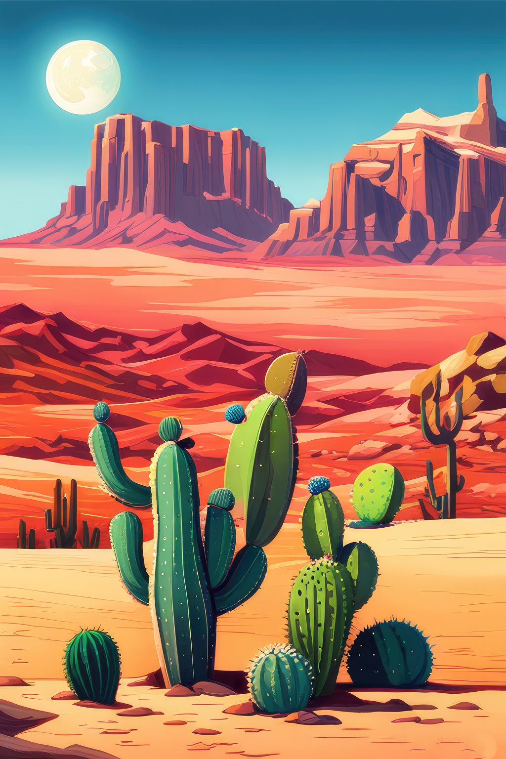 Sunset in The Southwest Digital Illustration I Art Print