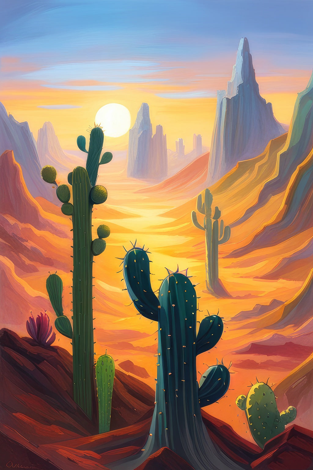 Sunset in The Southwest Digital Illustration II Art Print