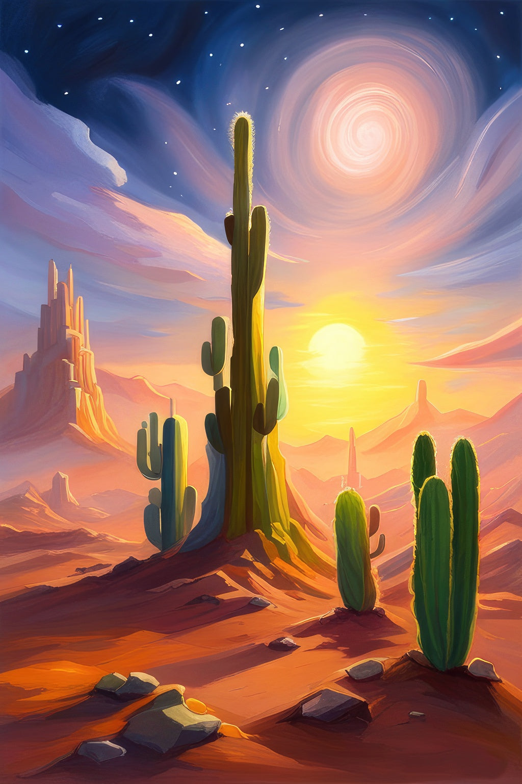 Sunset in The Southwest Digital Illustration III Art Print