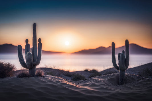 Southwest Cactus at Sunset Photograph Art Print