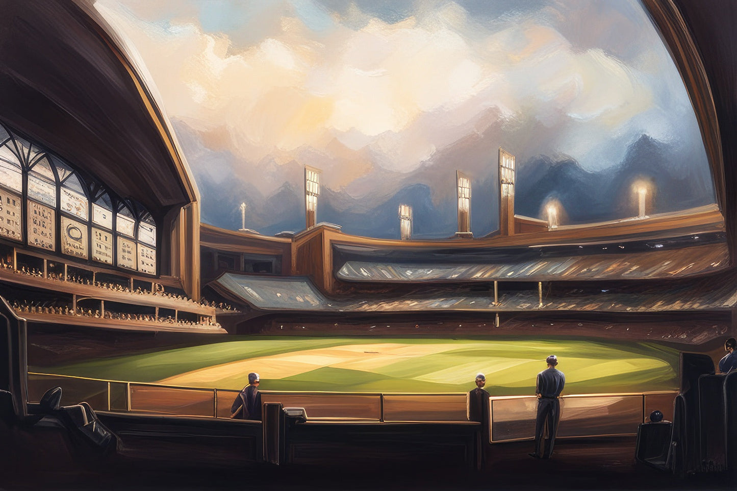 Baseball Game at The Polo Grounds Oil Painting I Art Print
