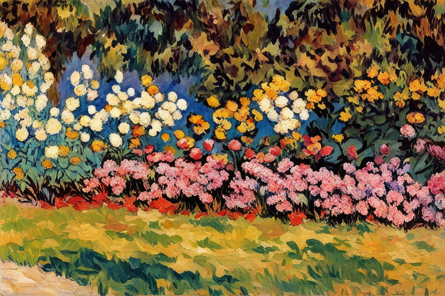 Garden in Bloom Oil Painting I Art Print