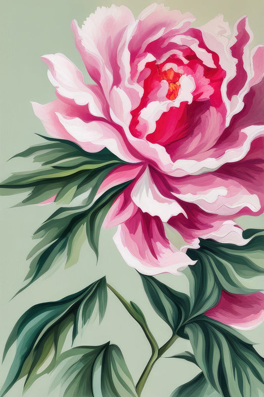 Pink Peony Digital Painting Art Print