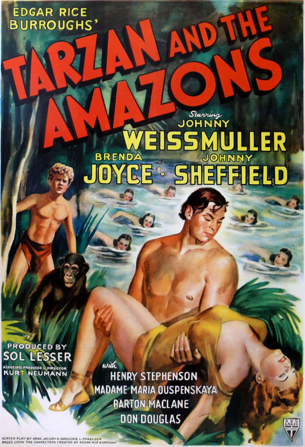 Tarzan and The Amazons (1945) Vintage Film Poster