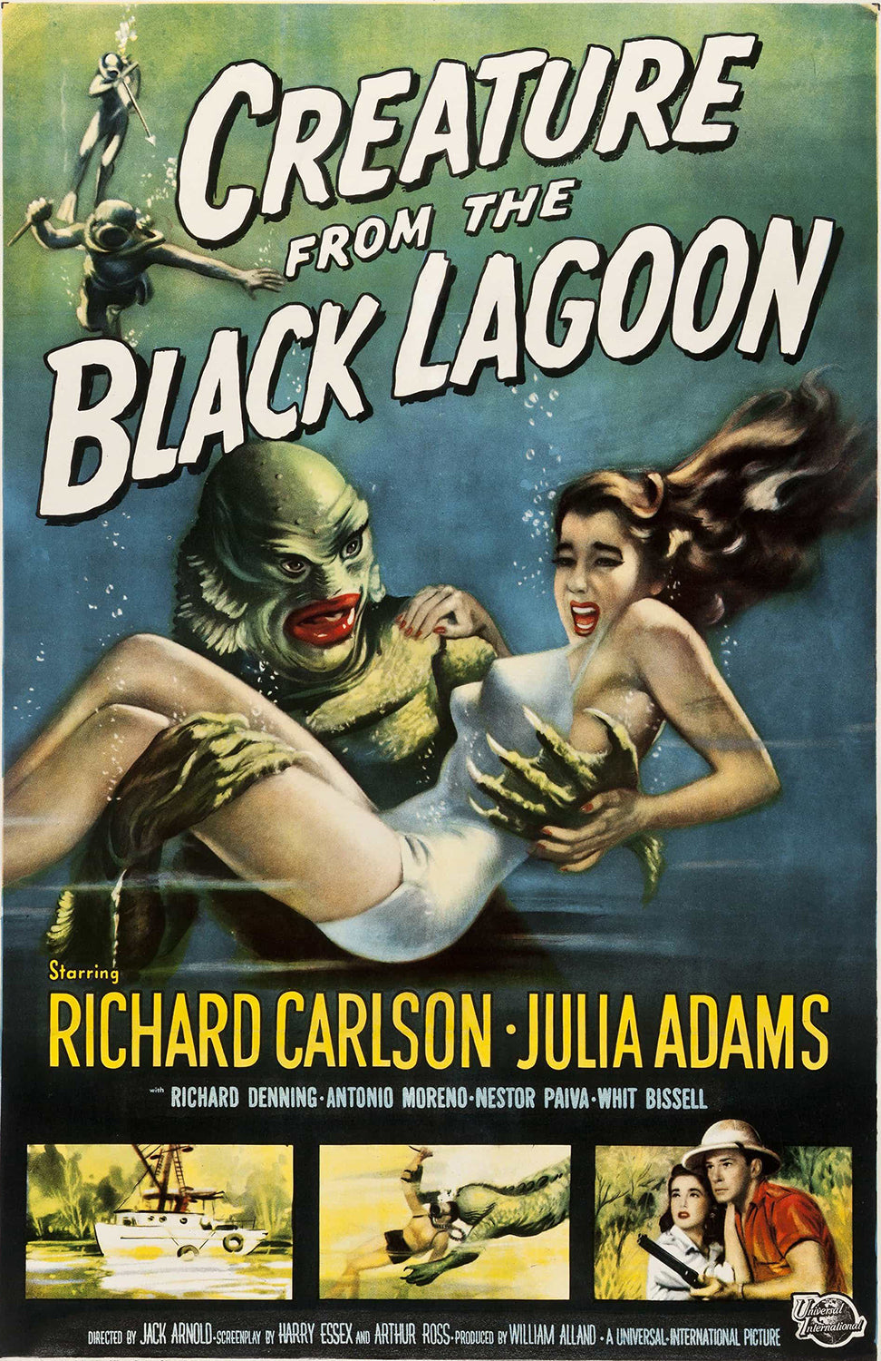 Creature From The Black Lagoon (1954) Vintage Horror Movie Poster