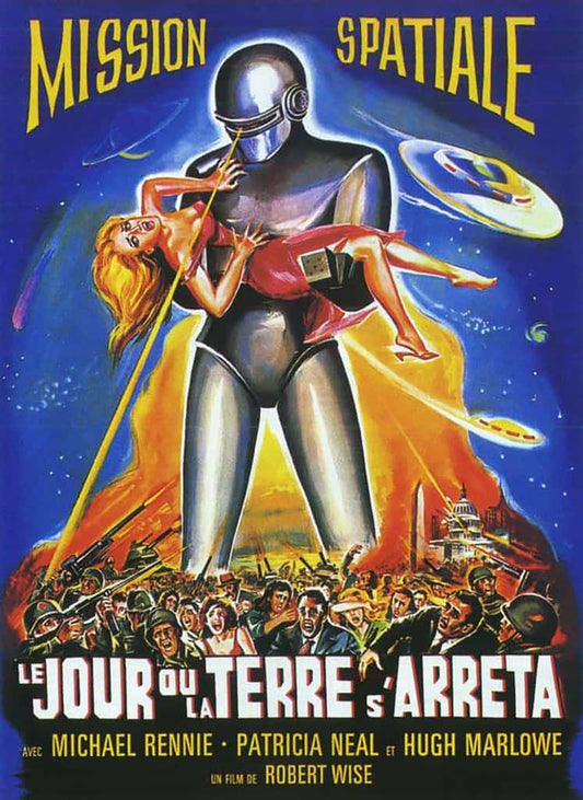 The Day The Earth Stood Still (French Version) (1951) Vintage Sci-Fi Movie Poster