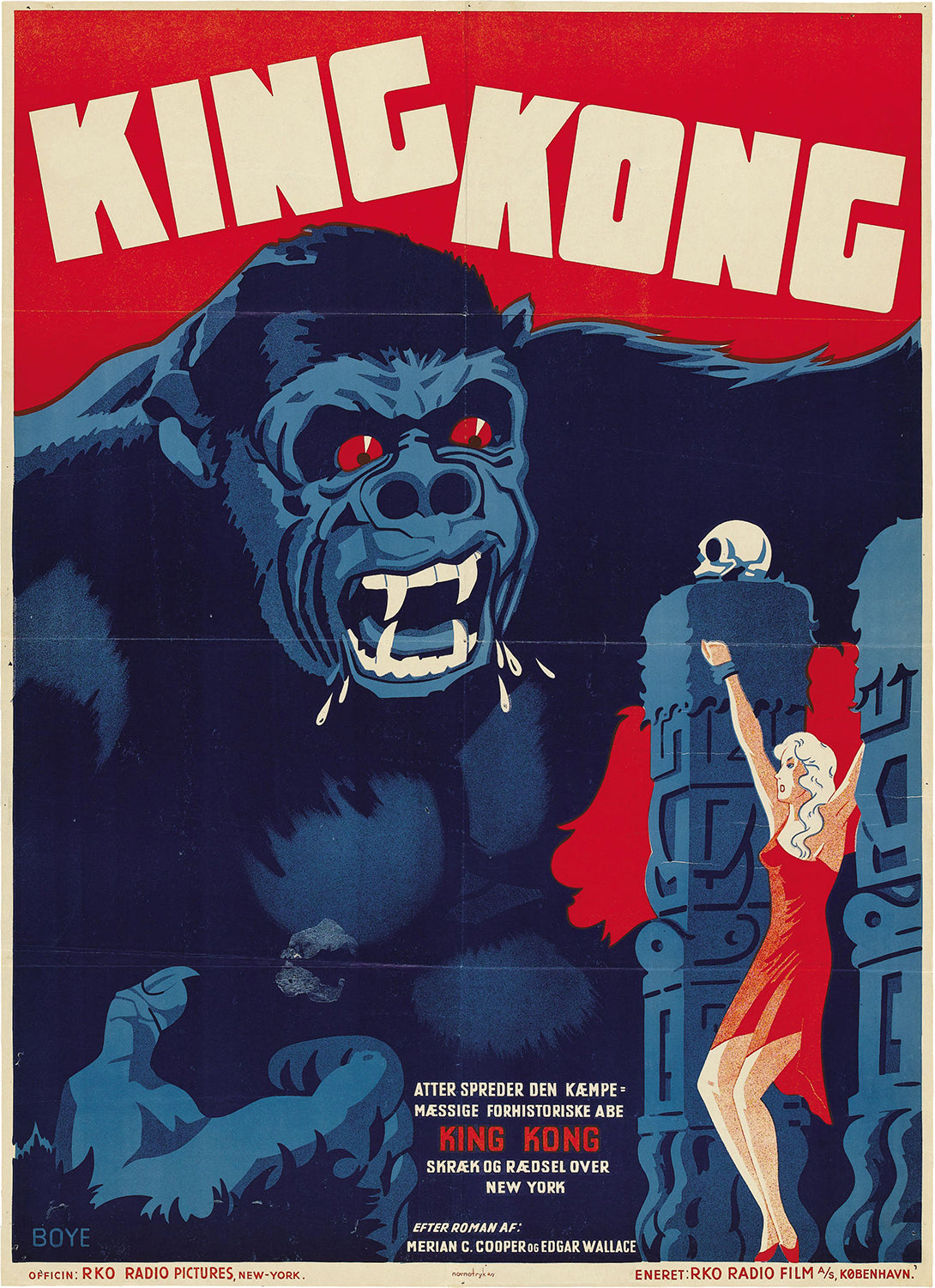 King Kong 1933 Danish Version Classic Movie Poster