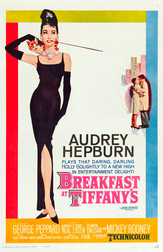 Breakfast at Tiffany's Audrey Hepburn 1961 Vintage Romance Movie Poster