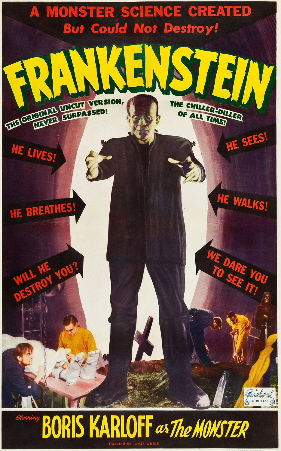 Frankenstein 1931 Classic Horror Movie Poster V2