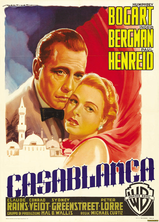 Casablanca Bogart, Bergman Classic Movie Poster V1