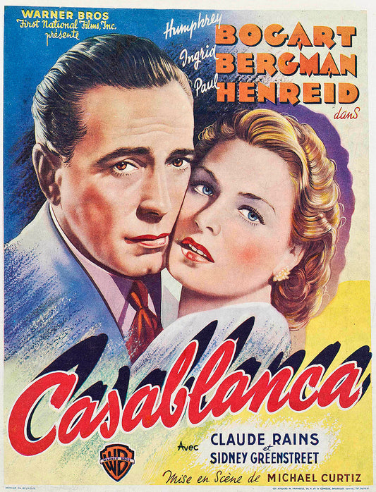 Casablanca Bogart, Bergman Classic Movie Poster V2