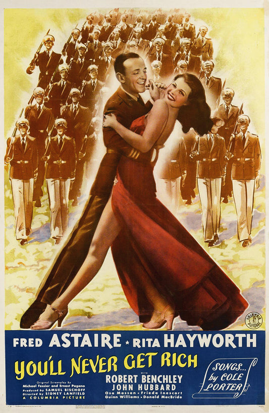 You'll Never Get Rich Astaire, Hayworth Vintage Movie Poster