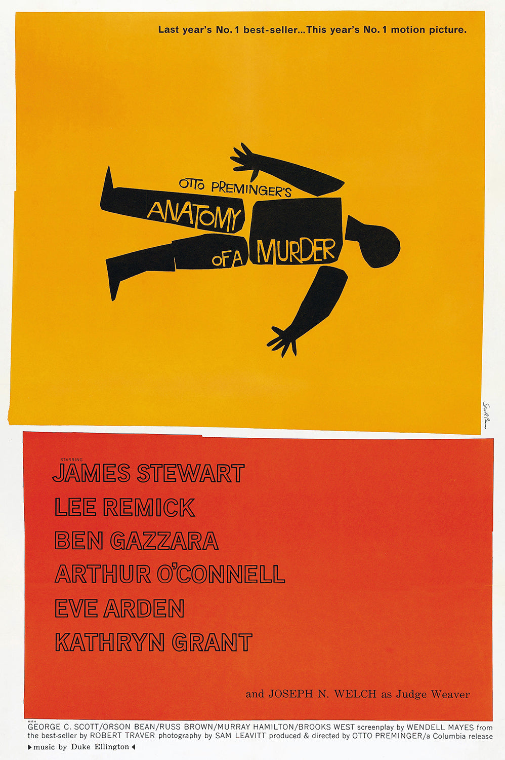 Anatomy of A Murder Jimmy Stewart Classic Movie Poster