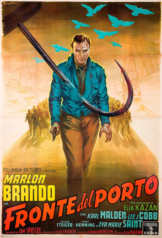 On The Waterfront Marlon Brando Italian Version Vintage Movie Poster