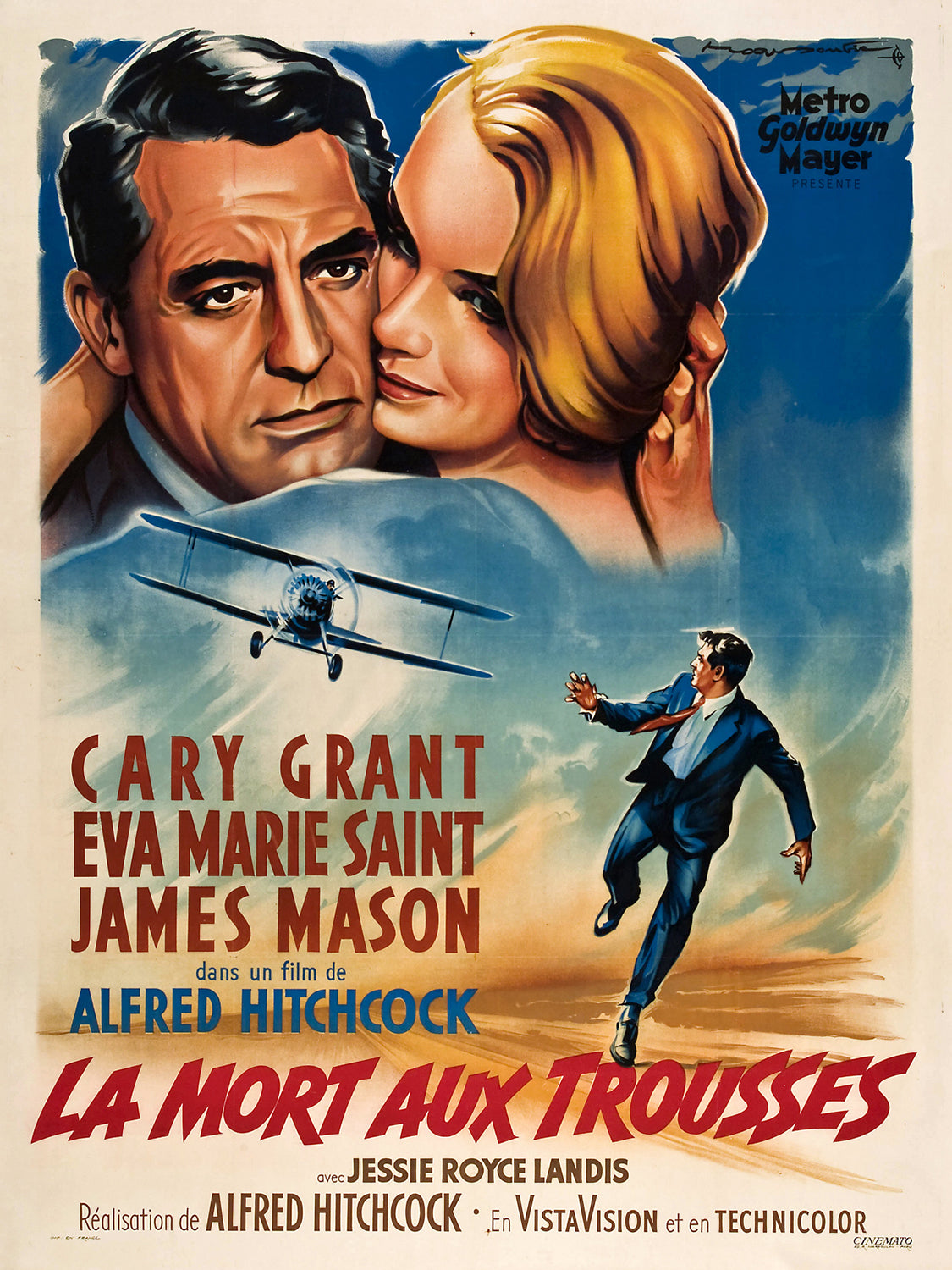 North by Northwest French Version Vintage Movie Poster