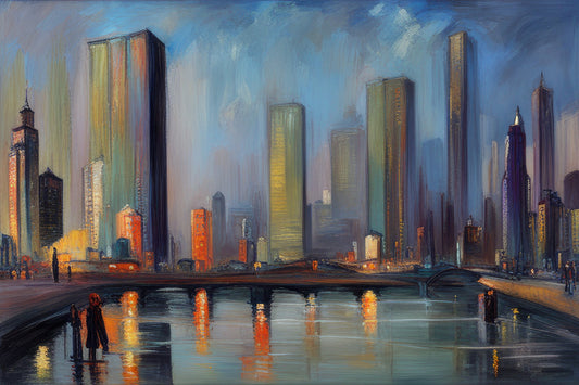 Abstract Cityscape in Pastels Art Print