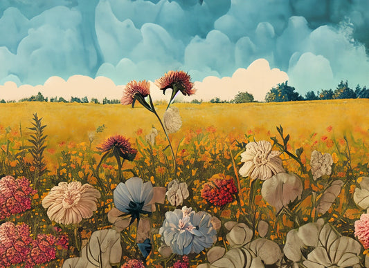 Field Full of Wildflowers Digital Painting III Art Print