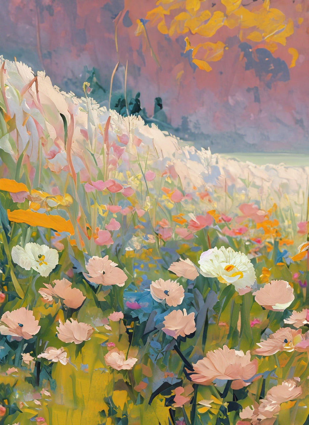 Field Full of Wildflowers Digital Painting V Art Print