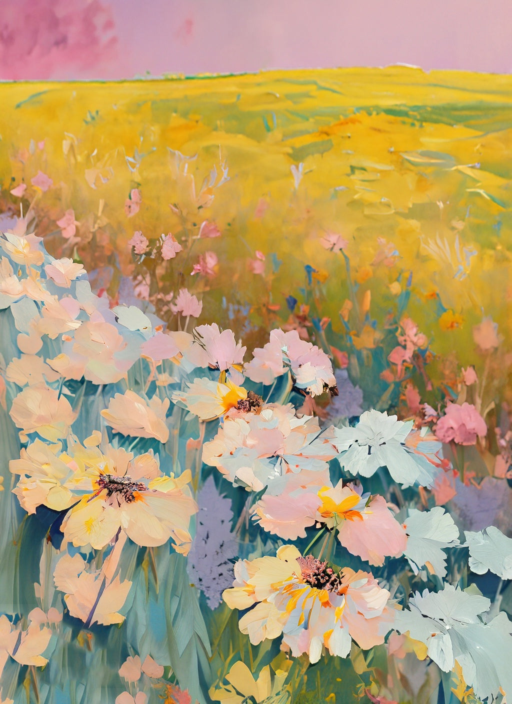 Field Full of Wildflowers Digital Painting VI Art Print