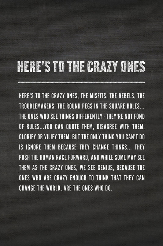Here's to The Crazy Ones Office Motivational Art Print