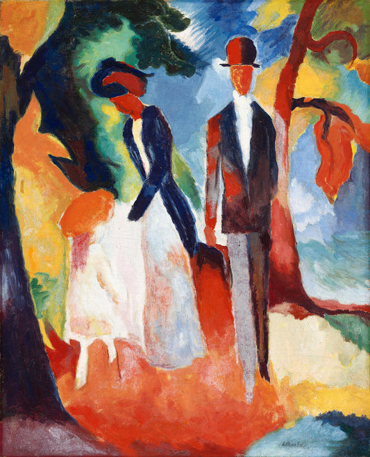 People by the Blue Lake by August Macke Art Print