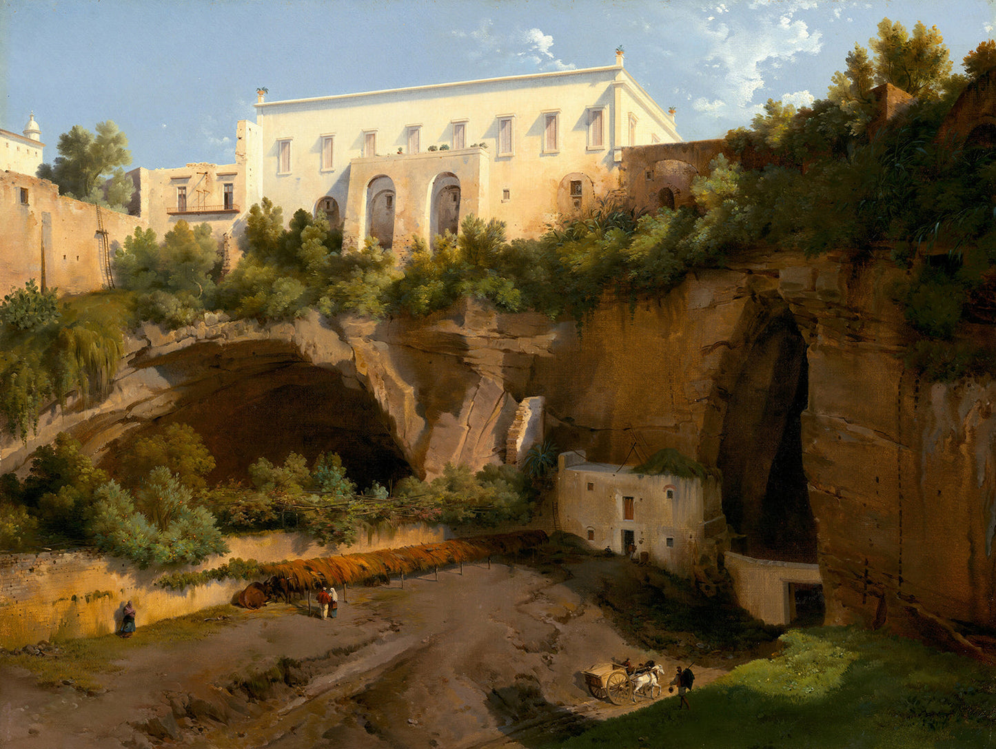 View of a Villa, Pizzofalcone, Naples by Lancelot-ThŽodore Turpin de CrissŽ Art Print