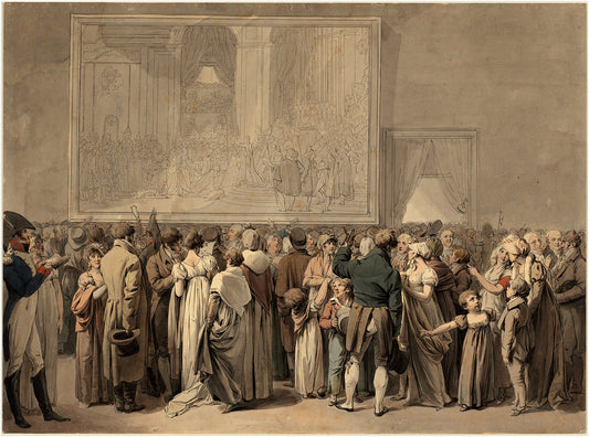 The Public in the Salon of the Louvre, Viewing the Painting of the "Sacre" by Louis-LŽopold Boilly Art Print