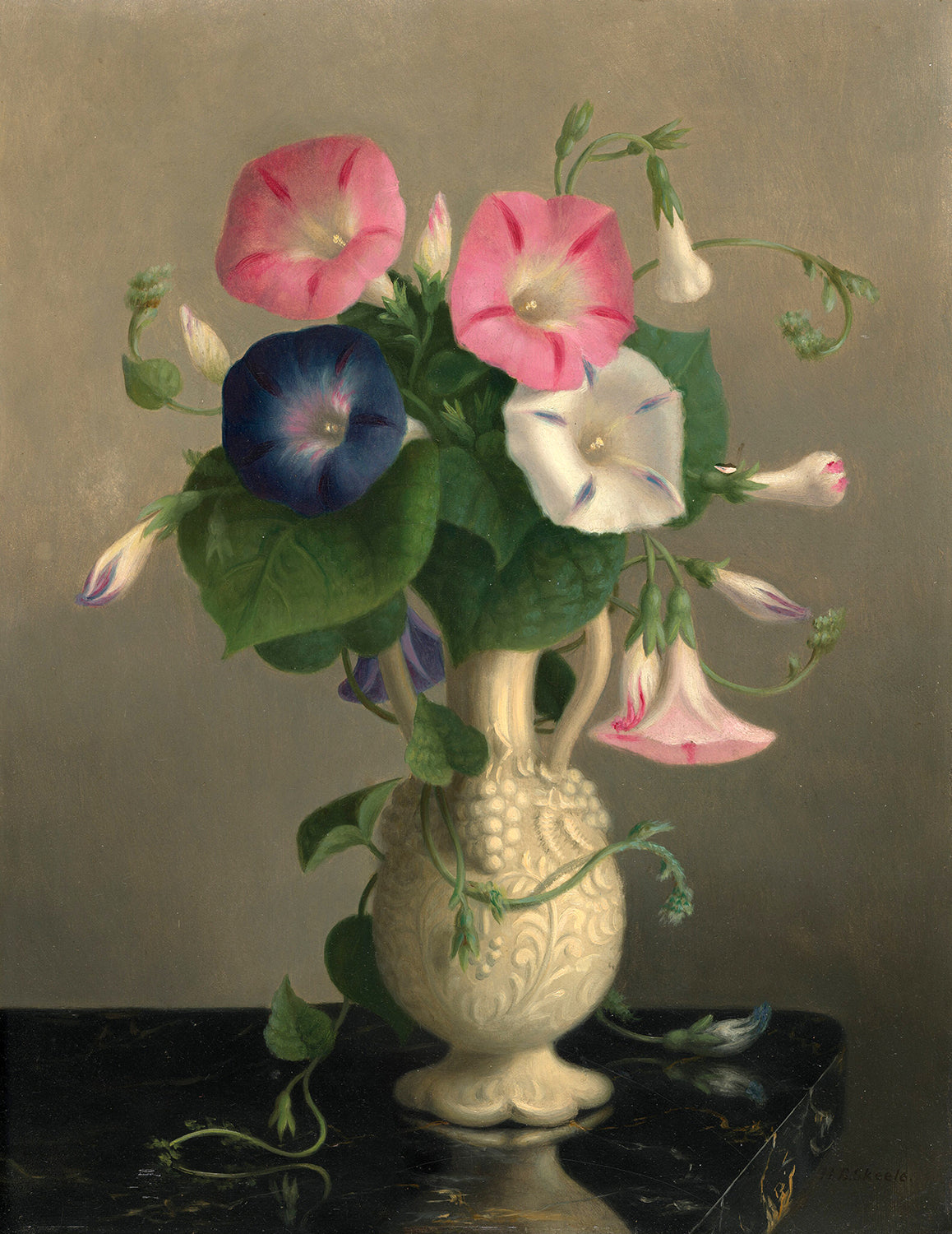 Vase of Morning Glories by Hannah Brown Skeele Art Print