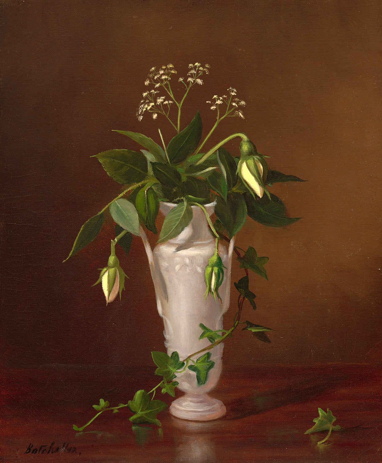 Myosotis and Roses in a Vase by Frederick Stone Batcheller Art Print