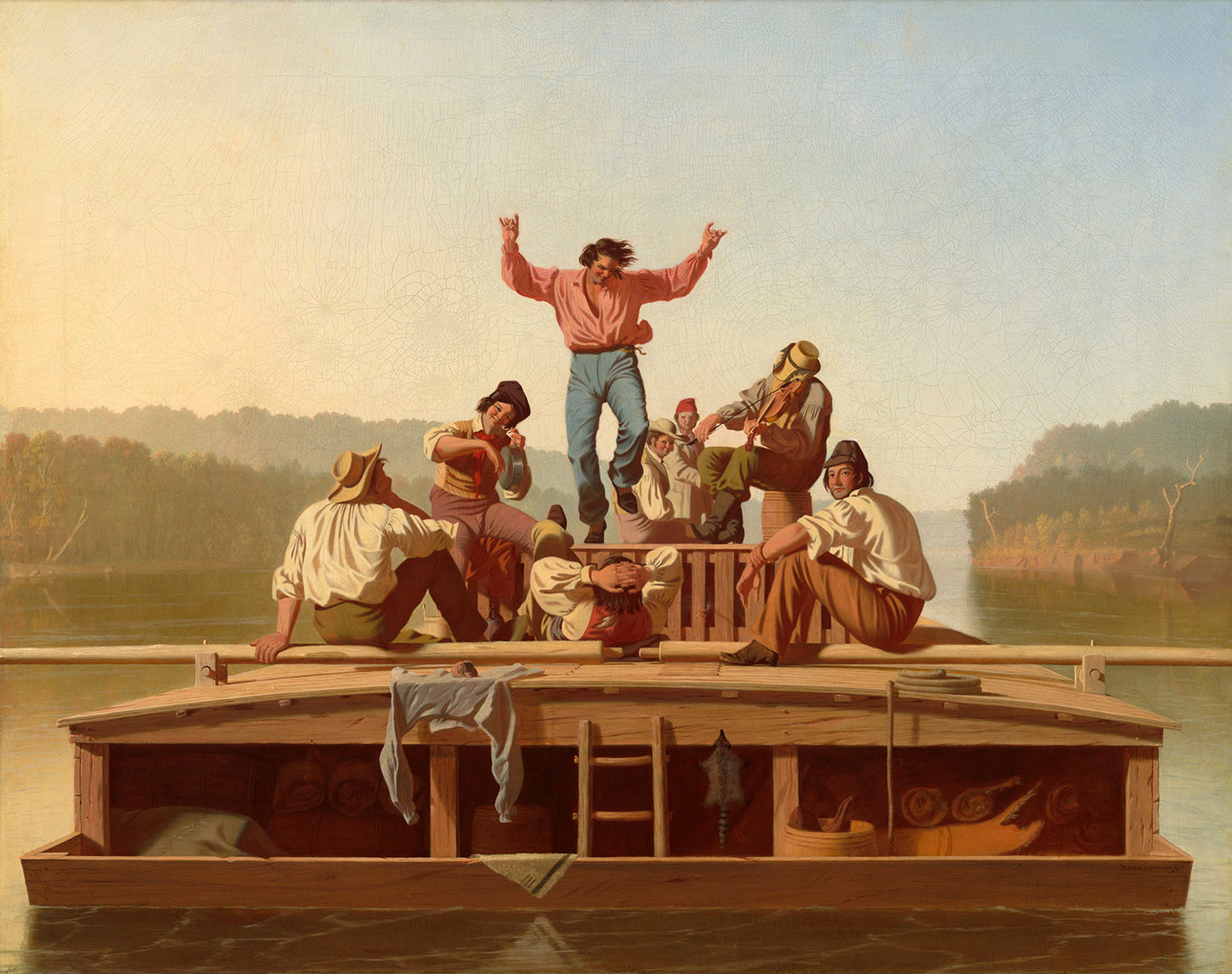 The Jolly Flatboatmen by George Caleb Bingham Art Print