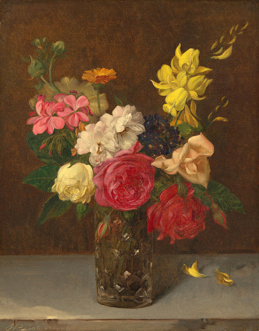 Flowers in a Cut Glass Vase by William Perkins Babcock Art Print